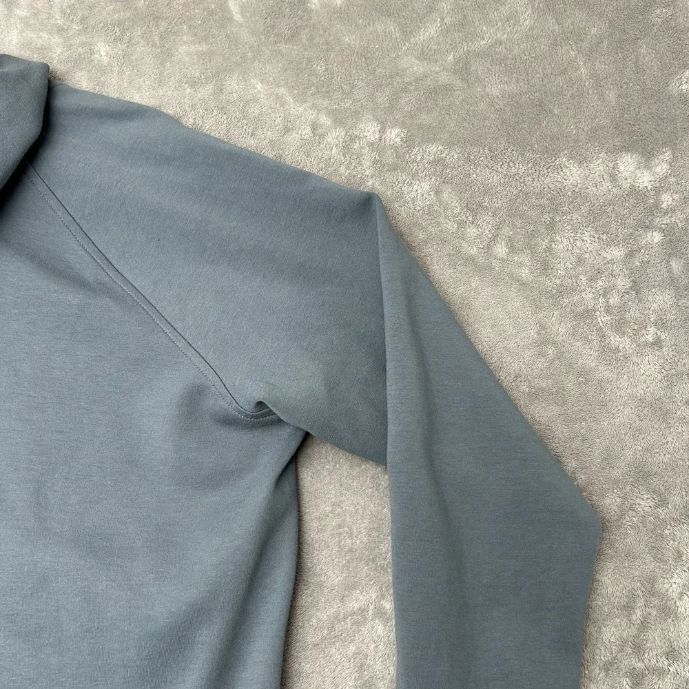 Old Navy Mens Active Dynamic Fleece Quilted Hybrid Zip Up Hoodie Blue Gray Large